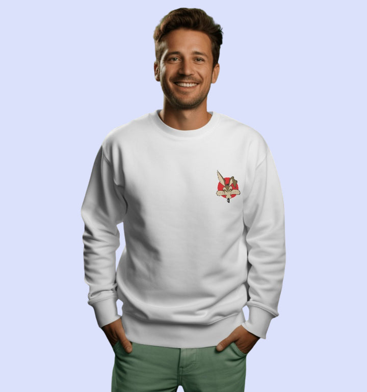 Looney Tunes - Wile E. Coyote - Super Genius Cartoons And Comics Sweatshirt In White - Mon Zurich Fan Art Printed Collection