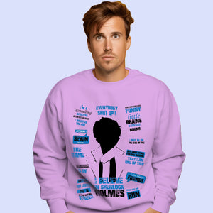 Sherlock Holmes Movies And Tv Shows Sweatshirt In Lavender - Mon Zurich Fan Art Printed Collection