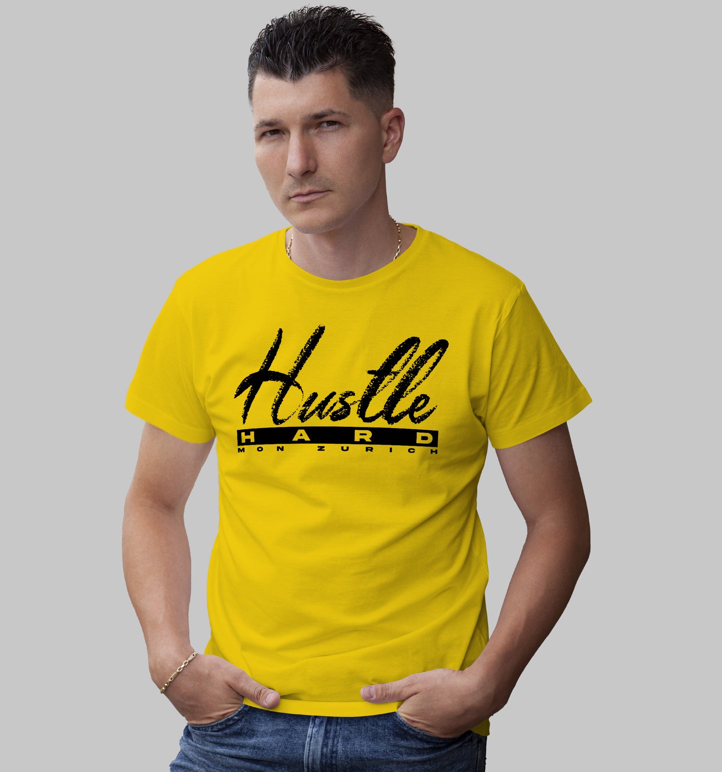 Hustle Hard T-Shirt In Light - Mon Zurich Originals