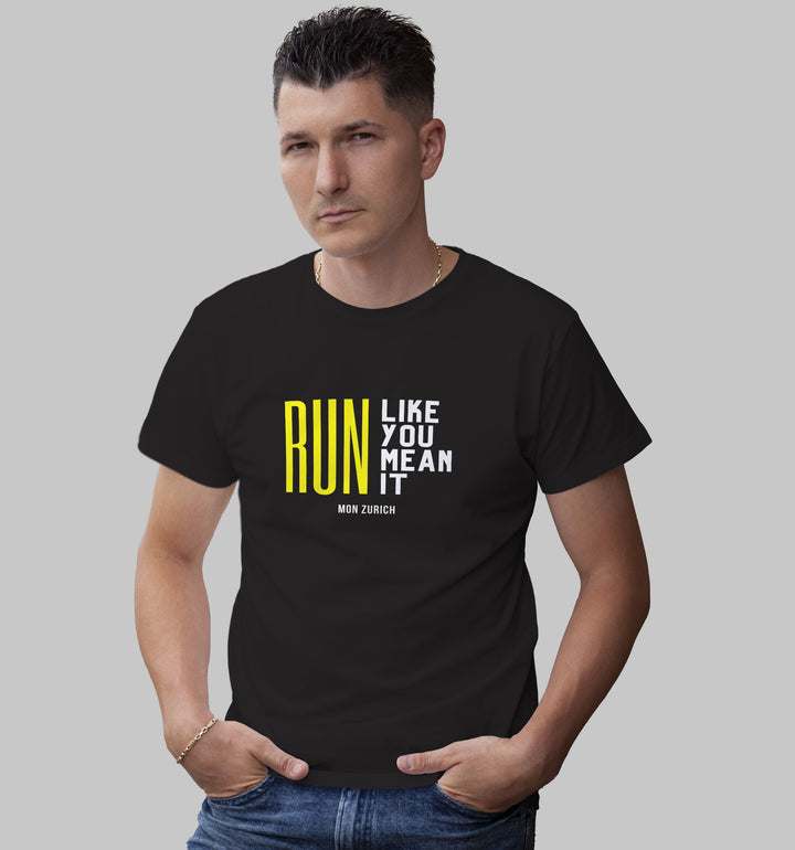 Run Like You Mean It T-Shirt In Dark - Mon Zurich Originals