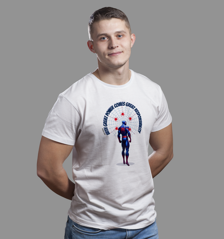 With Great Power Comes Great Responsibility T-Shirt In Light - Mon Zurich Originals