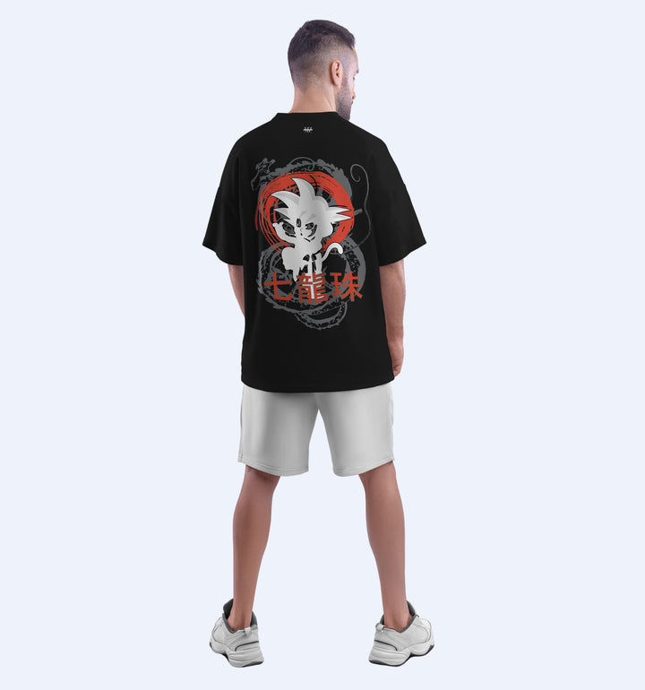 Gohan - Dbz - Back Print Anime Oversized T-Shirt In Black - Mon Zurich Fan-Art