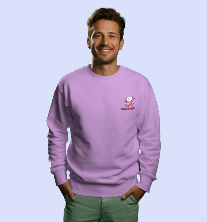 Courage The Cowardly Dog Cartoons And Comics Sweatshirt In Lavender - Mon Zurich Fan Art Printed Collection