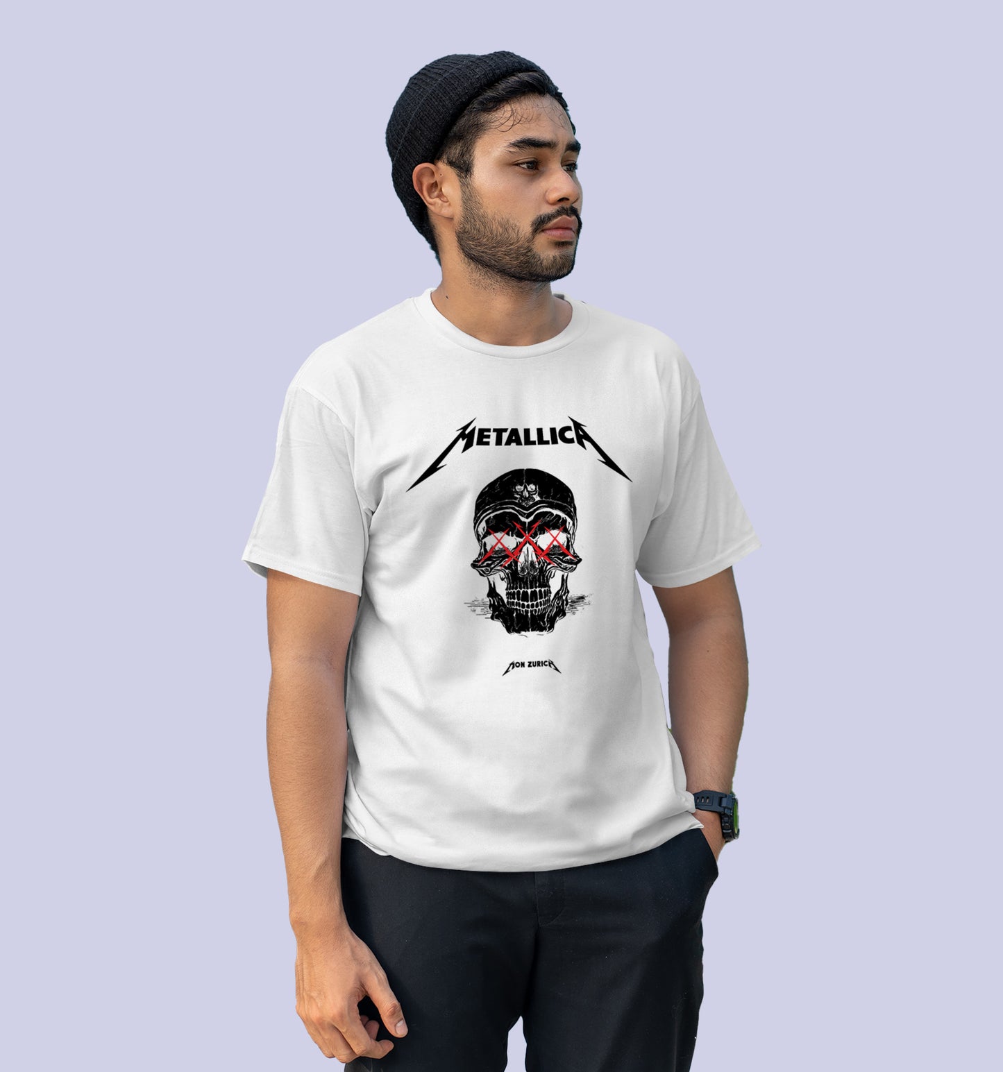 BLACK HEAD (METALLICA) T-shirt in Light - Mon Zurich Originals