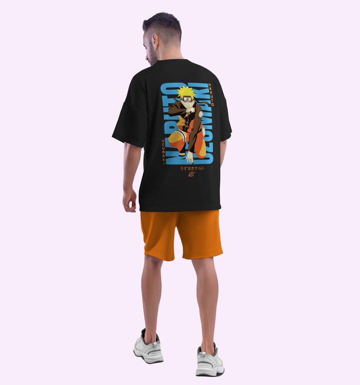 Naruto Uzumaki - Naruto Manga - Back Print Anime Oversized T-Shirt In Black - Mon Zurich Fan-Art