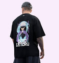 Satoru Gojo -  Jujutsu Kaisen - Gojo Face Back Print Anime Oversized T-Shirt In Black - Mon Zurich Fan-Art