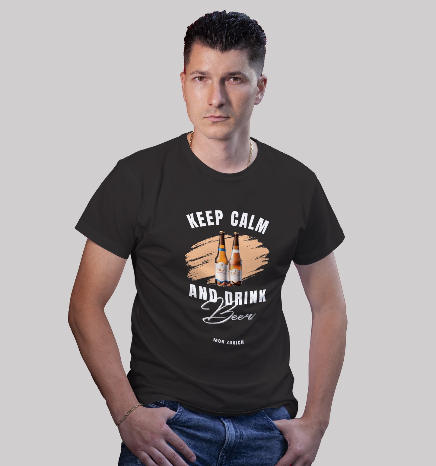 Keep Calm And Drink Beer T-Shirt In Dark - Mon Zurich Originals