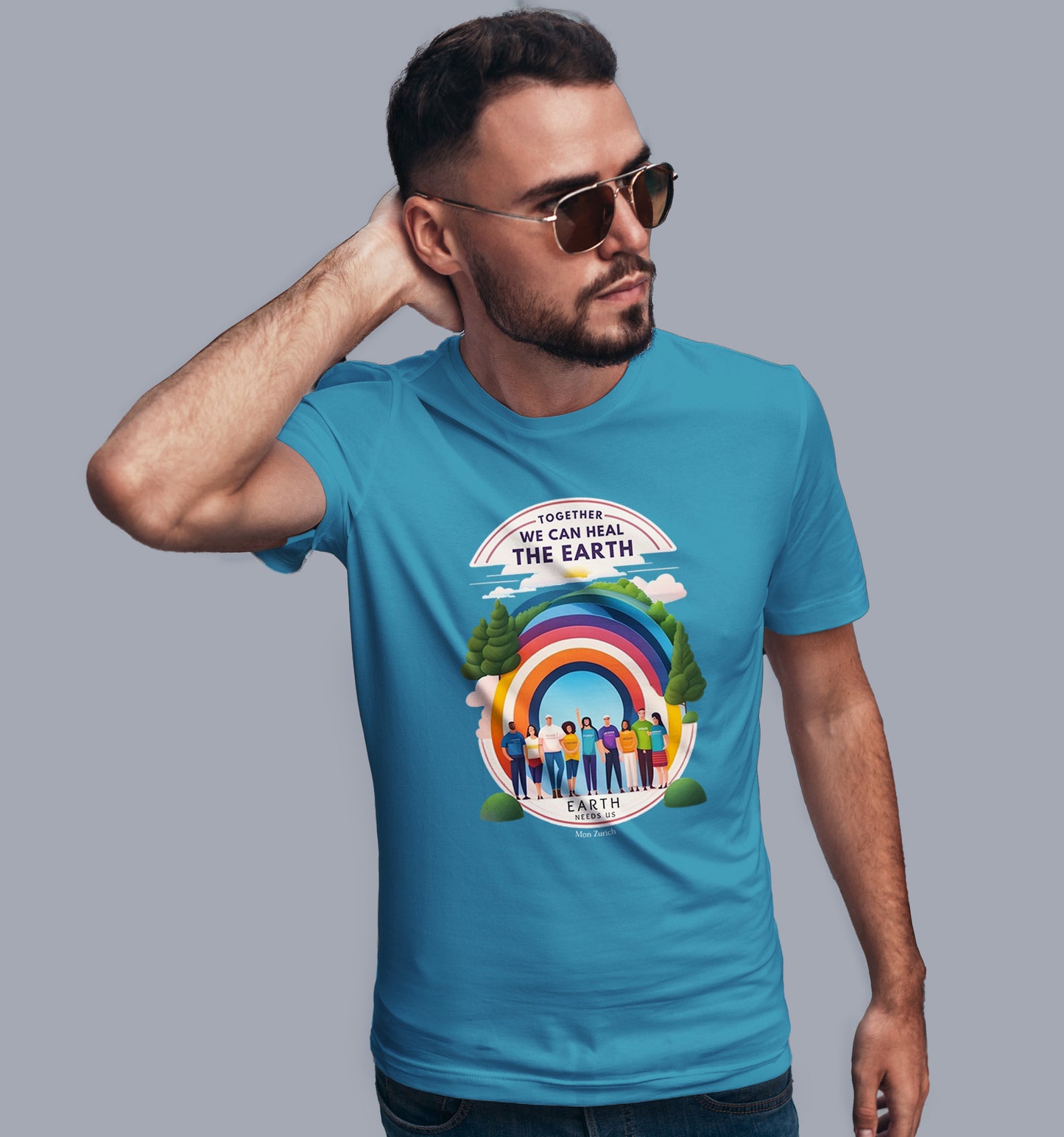 Together We Can Heal the Earth T-shirt in Dark - Mon Zurich Originals