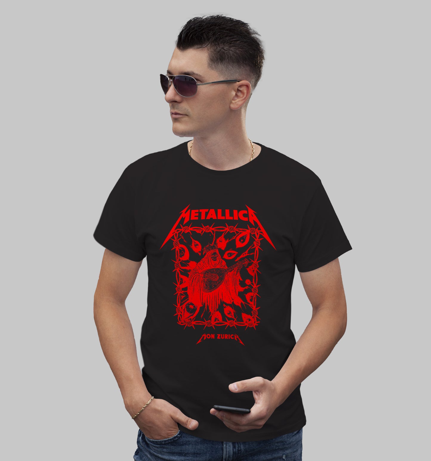 DEATH TUNE RED (METALLICA) T-shirt in Dark - Mon Zurich Originals