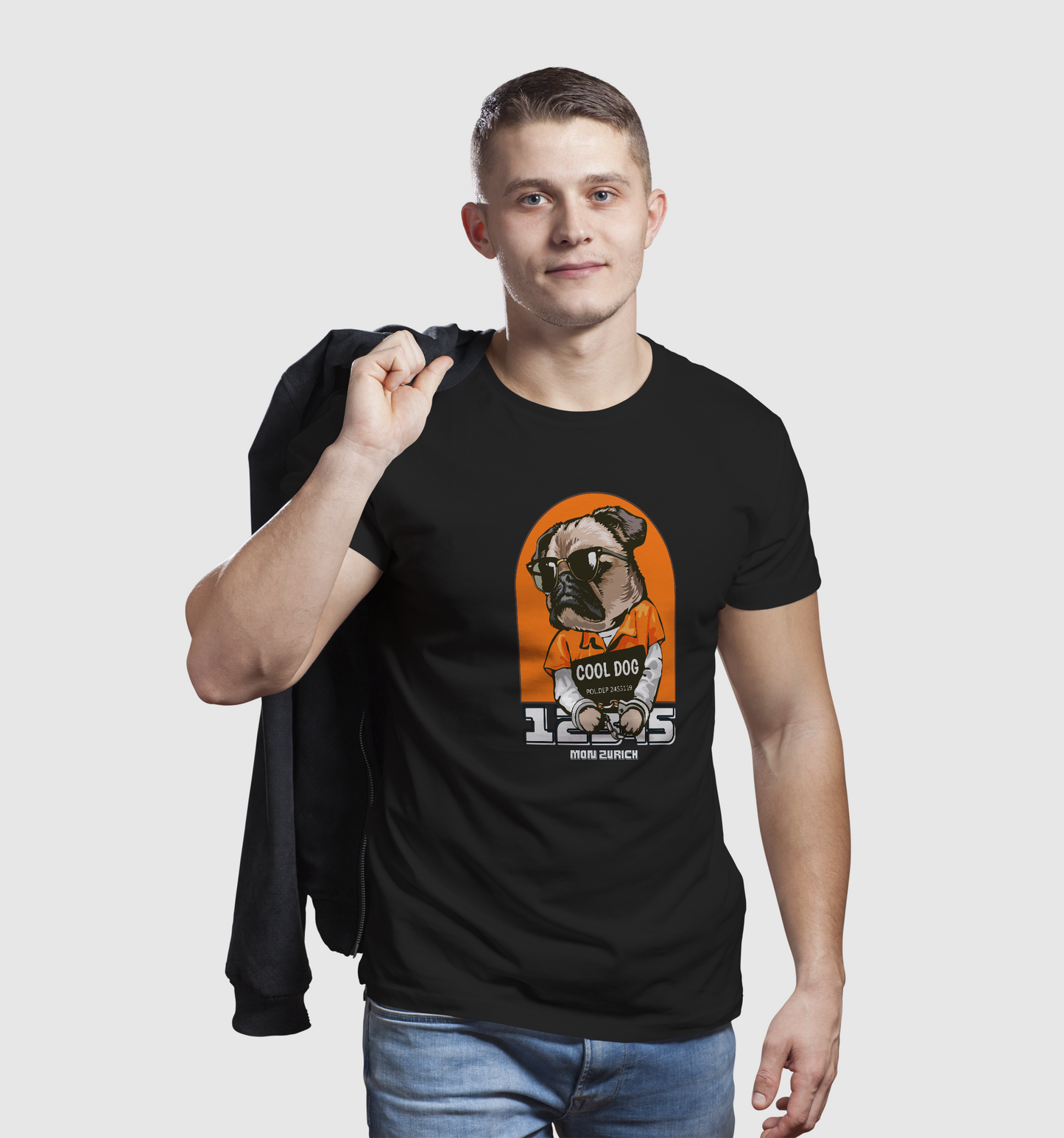 Cool Dog T-Shirt In Dark + Light - Mon Zurich Originals