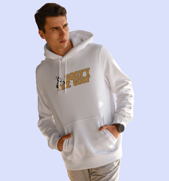 Goofy The Goof  Cartoons And Comics Hoodie In White - Mon Zurich Fan Art Printed Collection