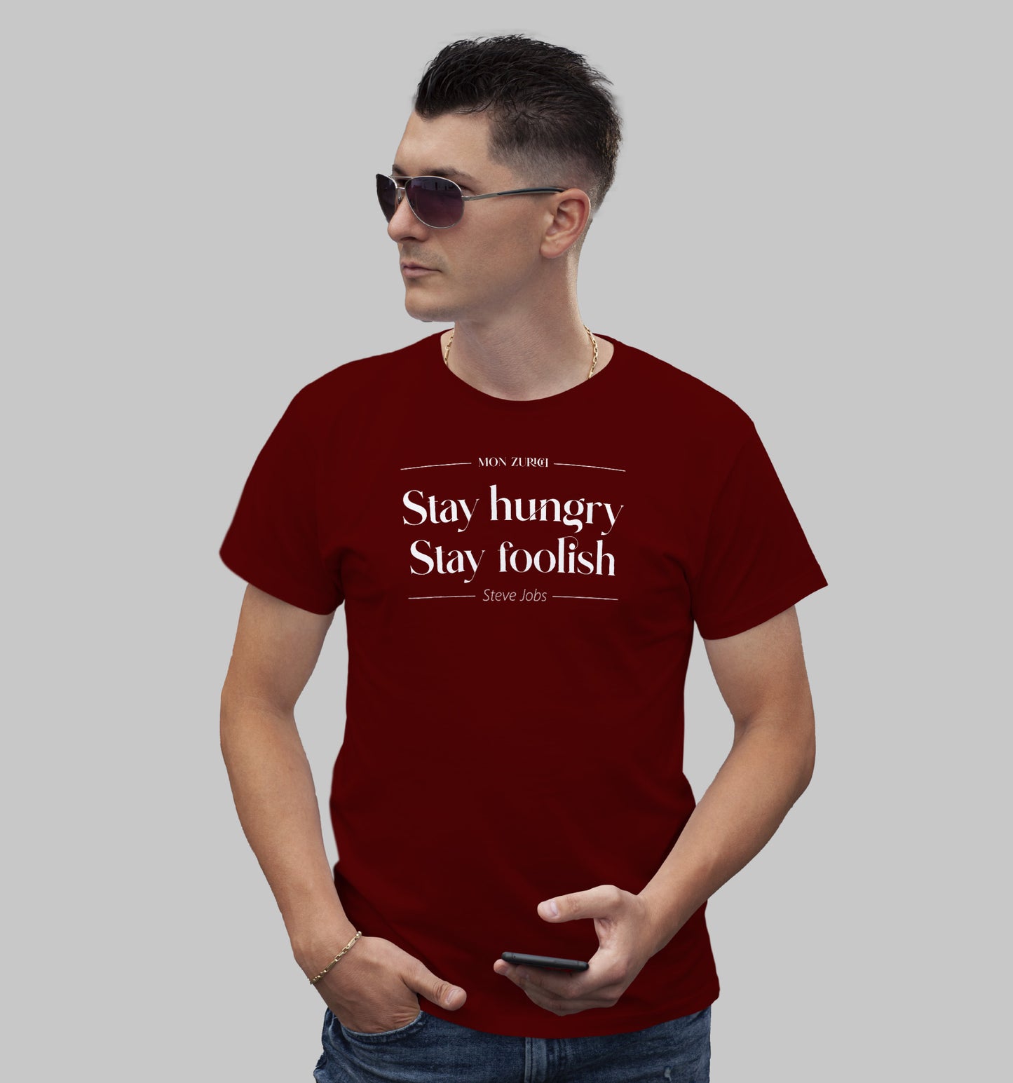 Stay Hungry T-Shirt In Dark - Mon Zurich Originals