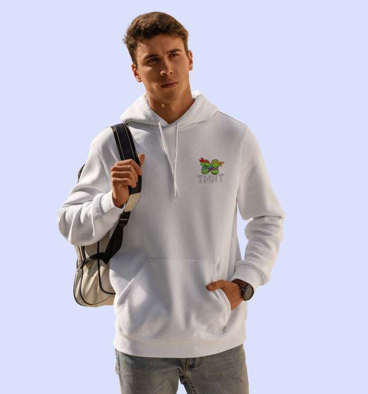 Brother Hood - Tmnt Cartoons And Comics Hoodie In White - Mon Zurich Fan Art Printed Collection