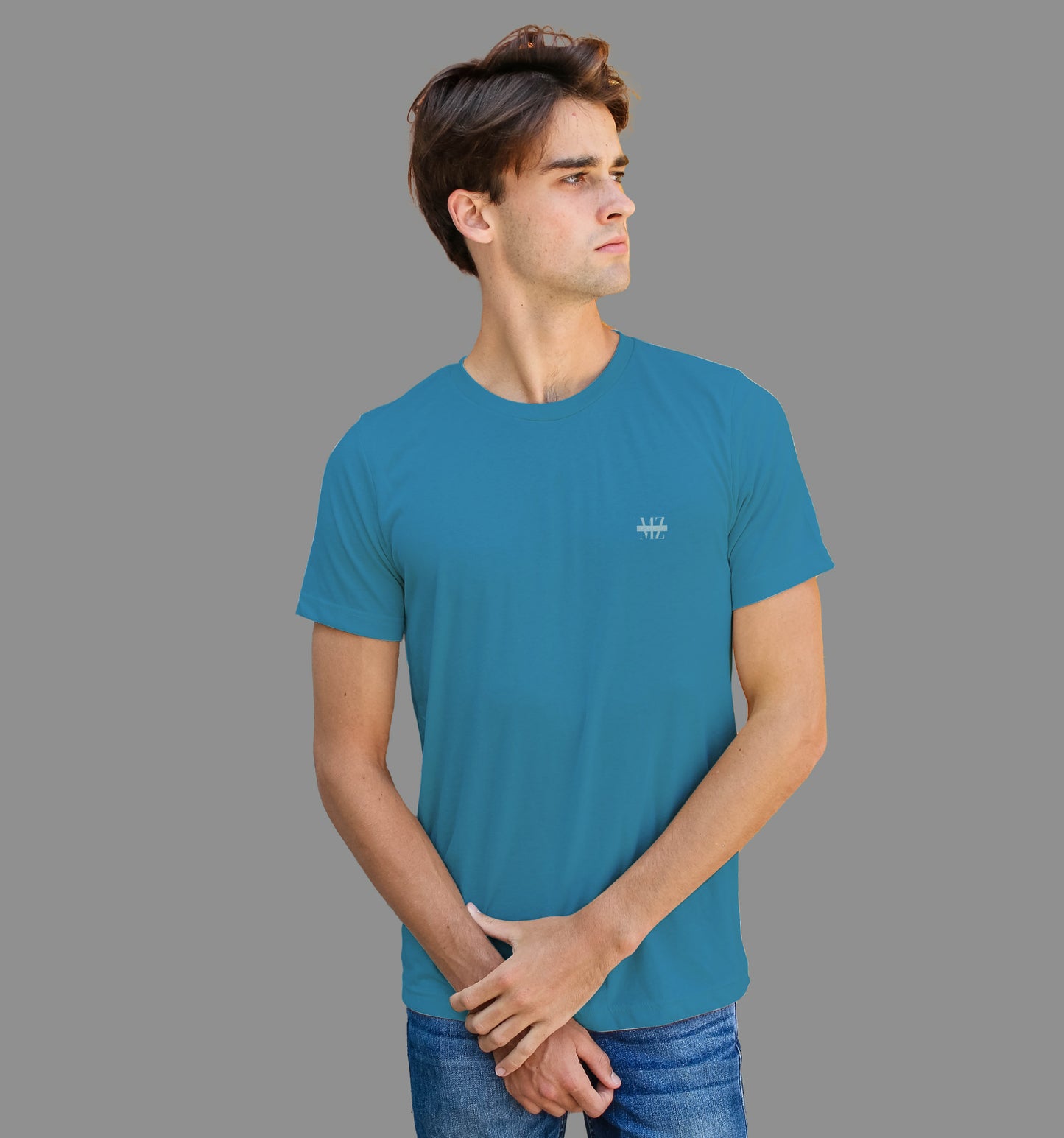 Steel Blue T-Shirt In Plain - Mon Zurich Originals