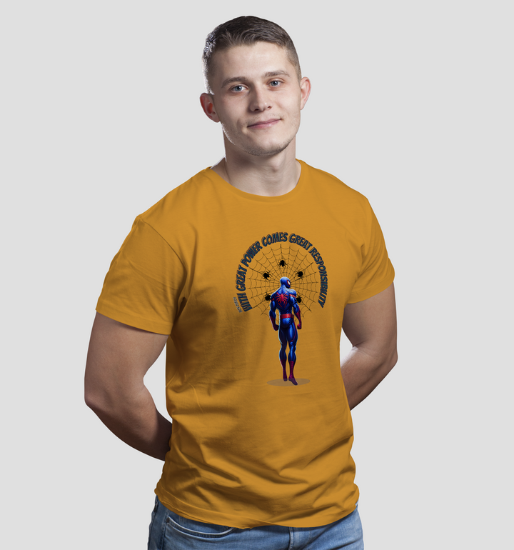 With Great Power Comes Great Responsibility T-Shirt In Light - Mon Zurich Originals