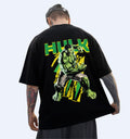 The Incredible Hulk - Back Print Superhero Oversized T-Shirt In Black - Mon Zurich Fan- Art