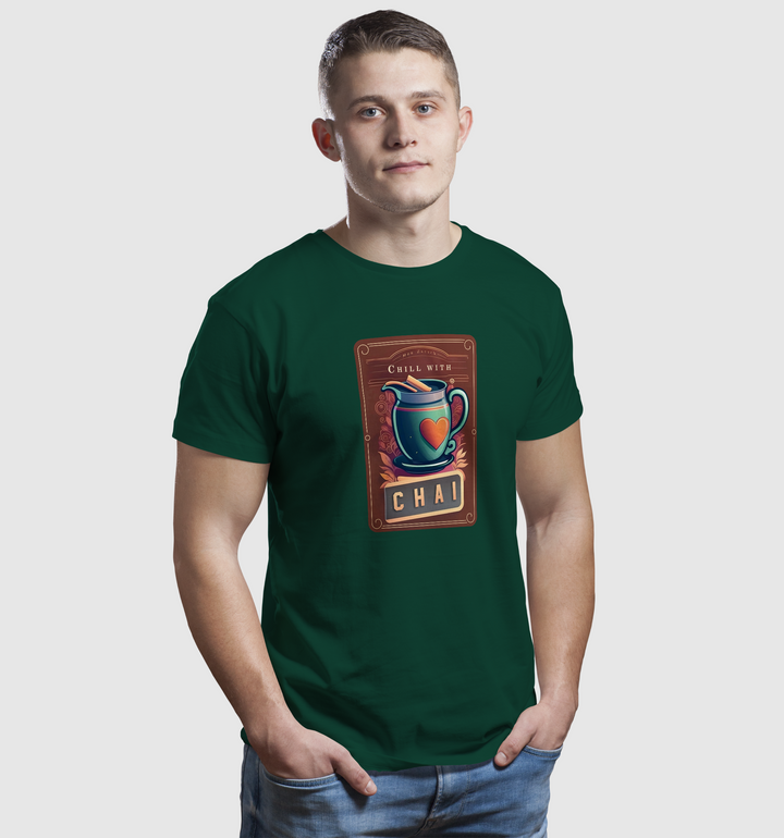 Chill with chai T-shirt in Dark - Mon Zurich Originals