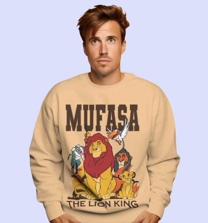 Lion King - Mufasa Cartoons And Comics Sweatshirt In Beige - Mon Zurich Fan Art Printed Collection