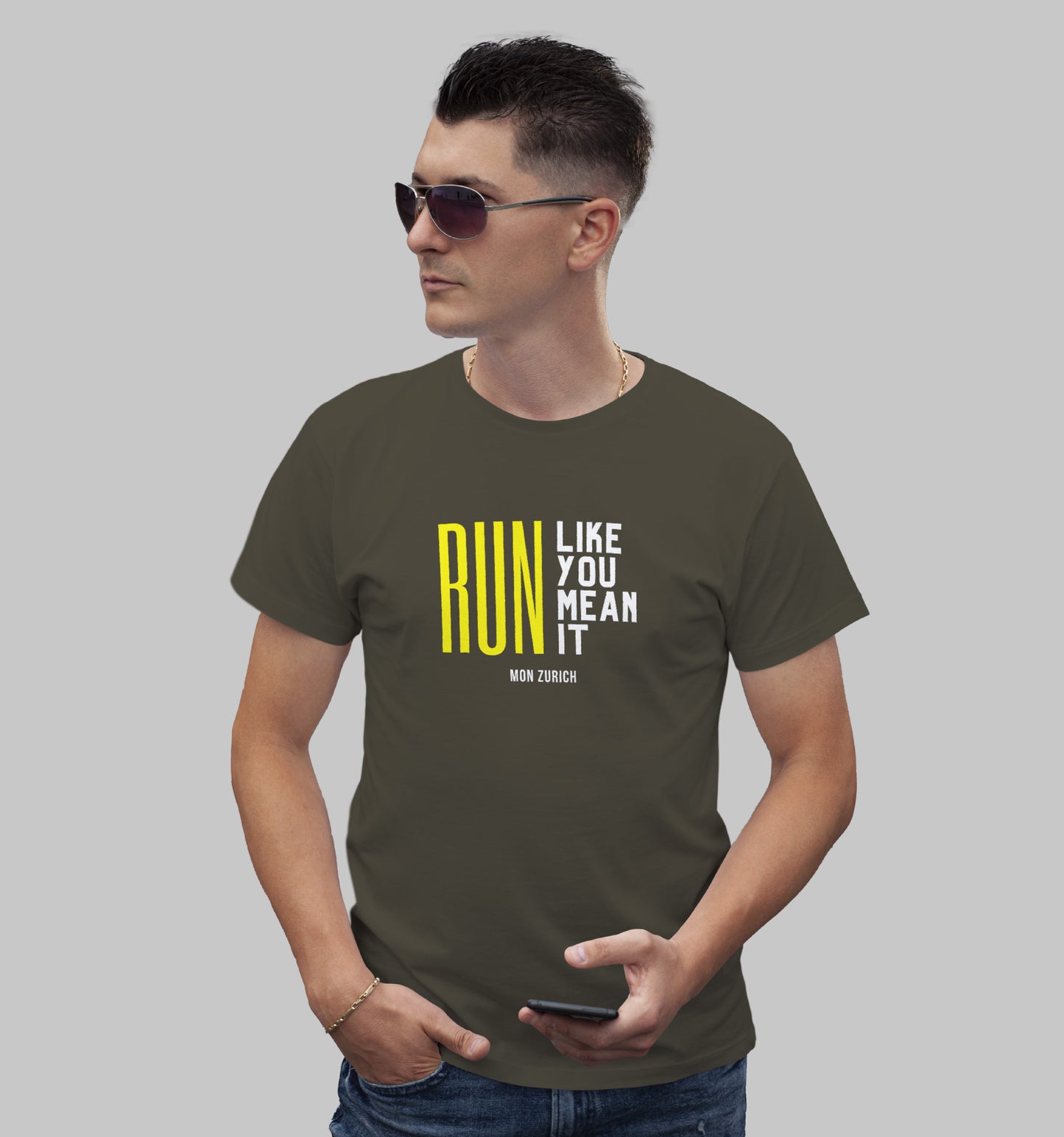 Run Like You Mean It T-Shirt In Dark - Mon Zurich Originals