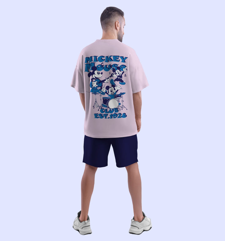 Mickey Mouse - Est.1928 Cartoons And Comics Back print Oversized T-Shirt In Lavender - Mon Zurich Fan Art Printed Collection