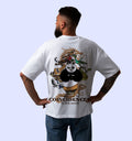 Kung Fu Panda Cartoons And Comics Back print Oversized T-Shirt In White - Mon Zurich Fan Art Printed Collection