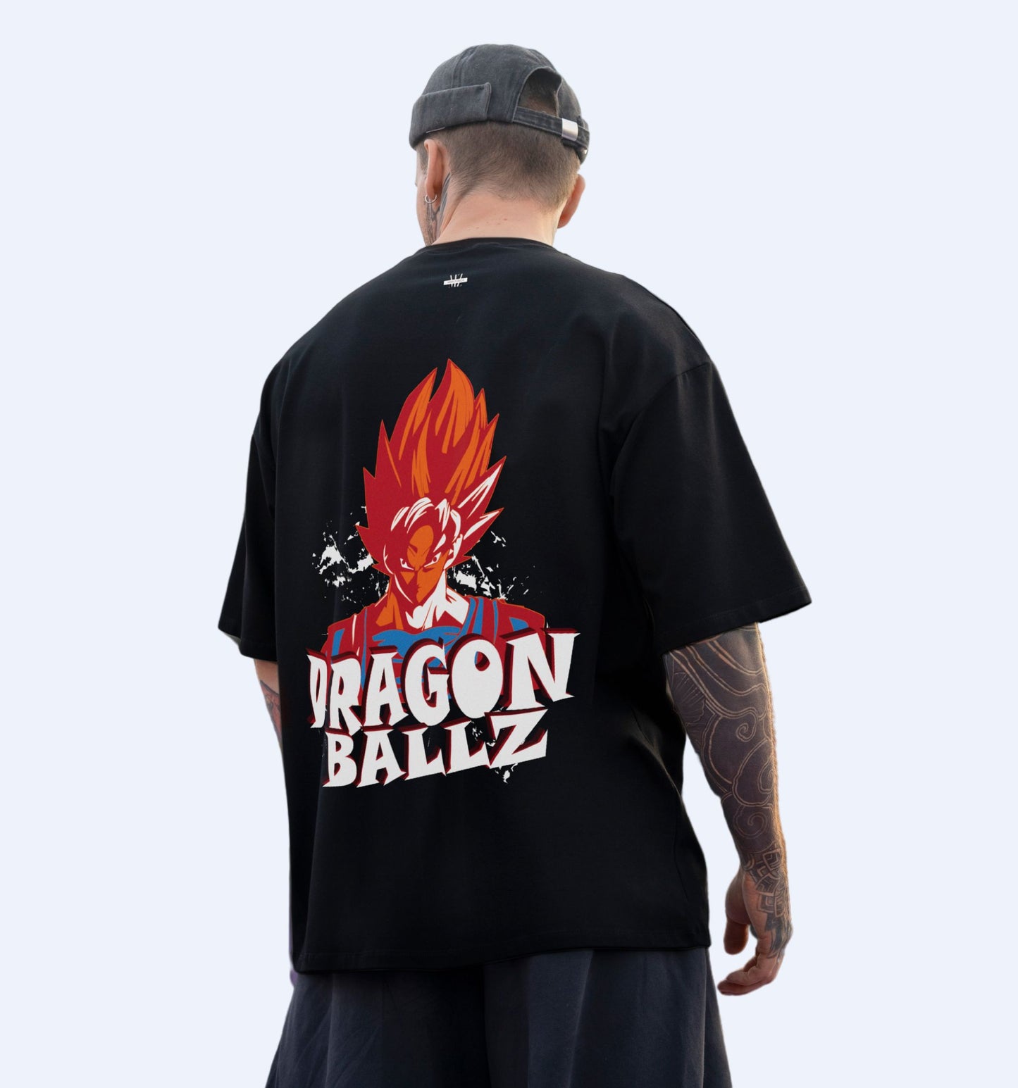 Dbz - Goku - Back Print Anime Oversized T-Shirt In Black - Mon Zurich Fan-Art