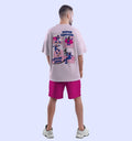 Sesame Street - Grover Cartoons And Comics Back print Oversized T-Shirt In Lavender - Mon Zurich Fan Art Printed Collection