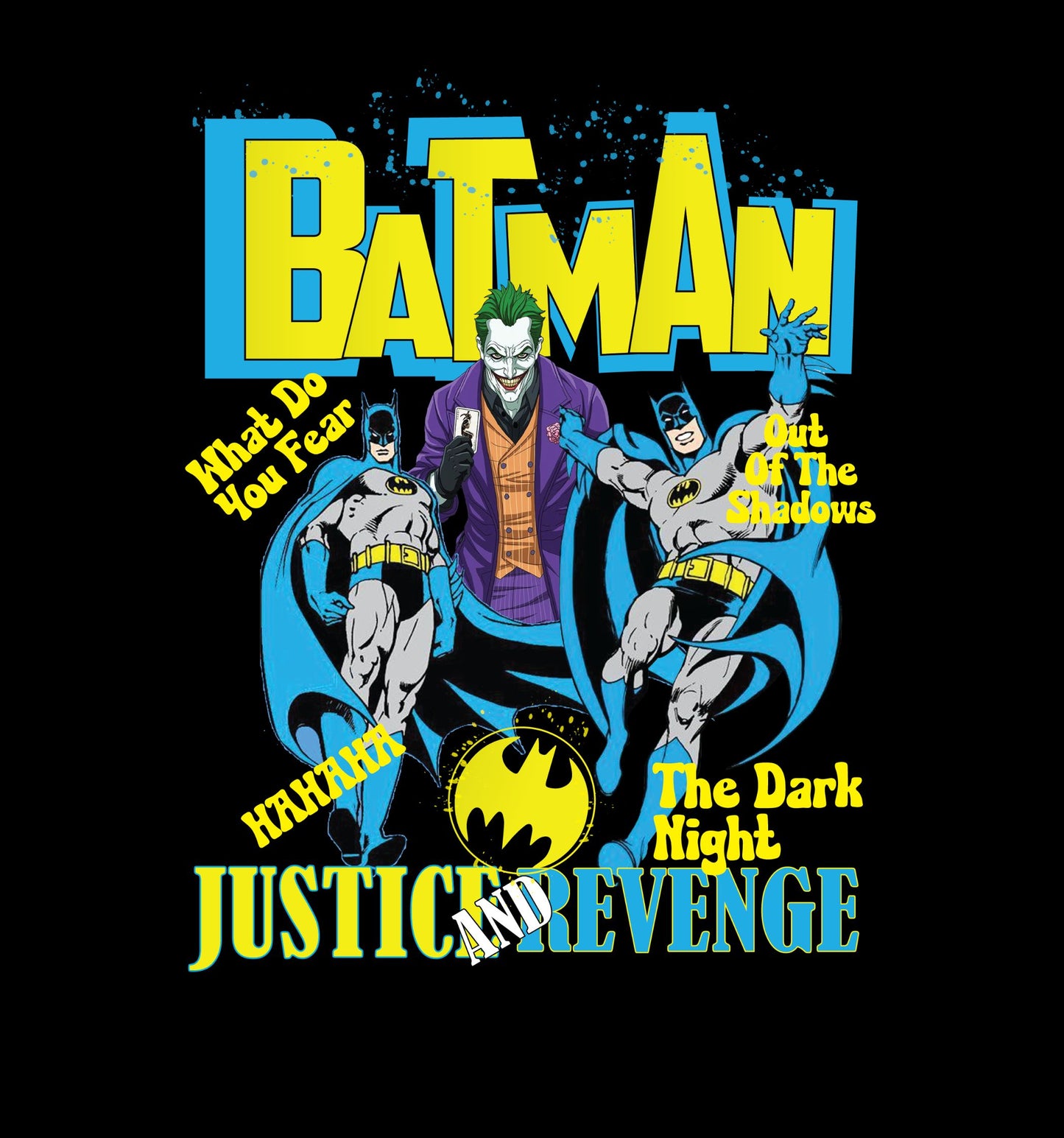 Dc - Batman - The Dark Knight Superhero Front Print Oversized T-Shirt In Black - Mon Zurich Fan-Art