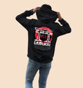 Samurai Back Anime Printed Hoodie In Black - Mon Zurich Originals