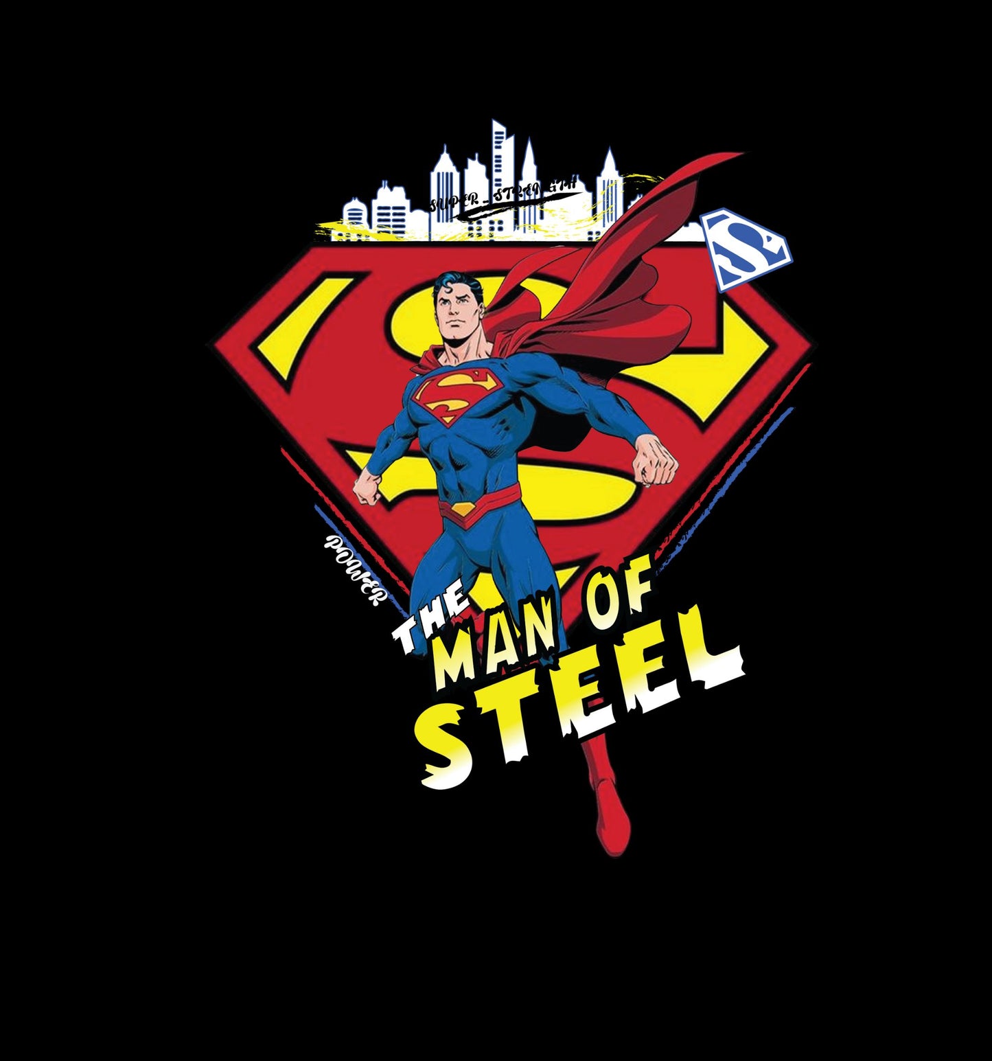 Dc - Superman -  Symbol - The Man Of Steel Superhero Back Print Oversized T-Shirt In Black - Mon Zurich Fan-Art