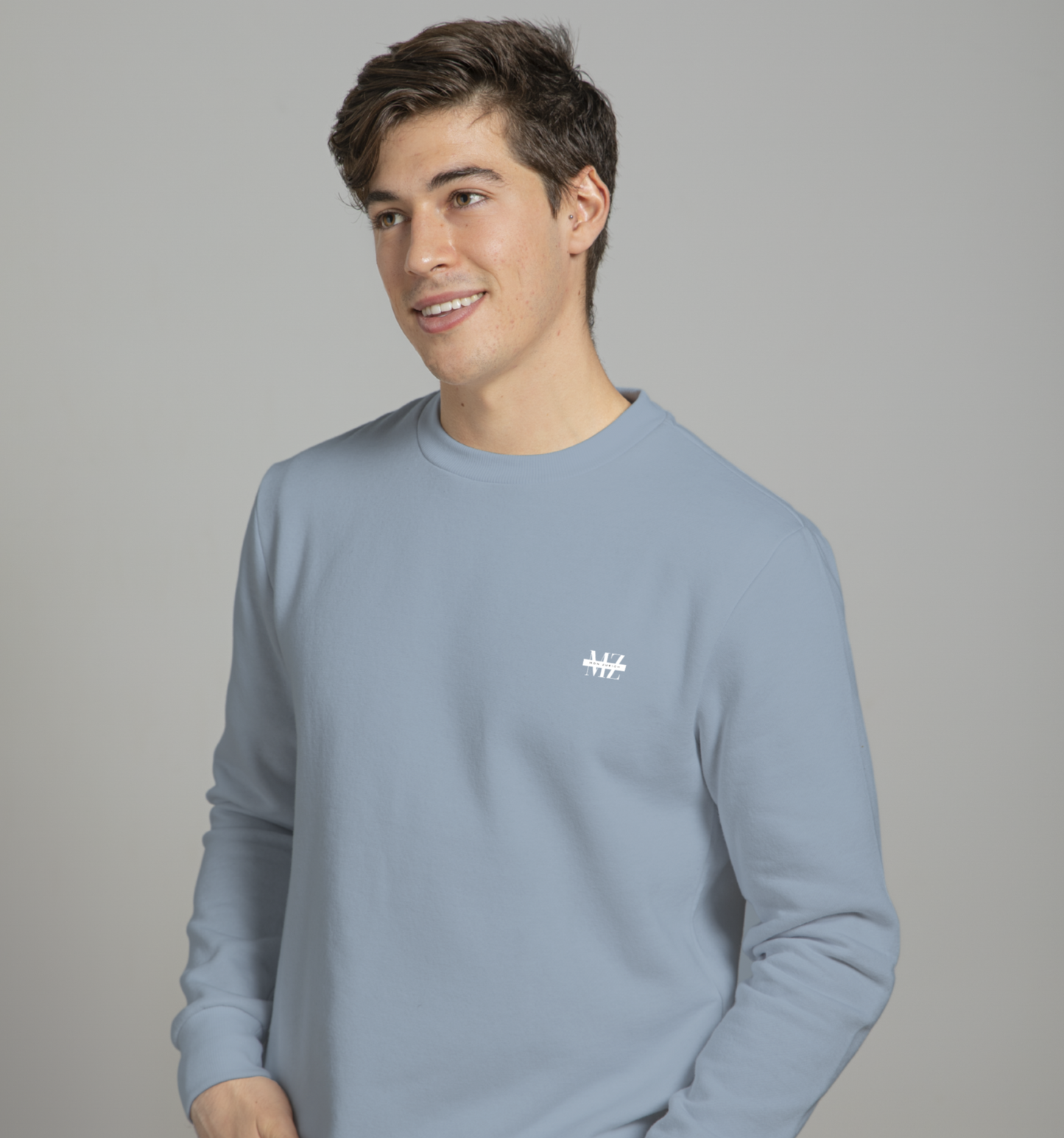 Dim Grey  Sweatshirt In Plain - Mon Zurich Originals