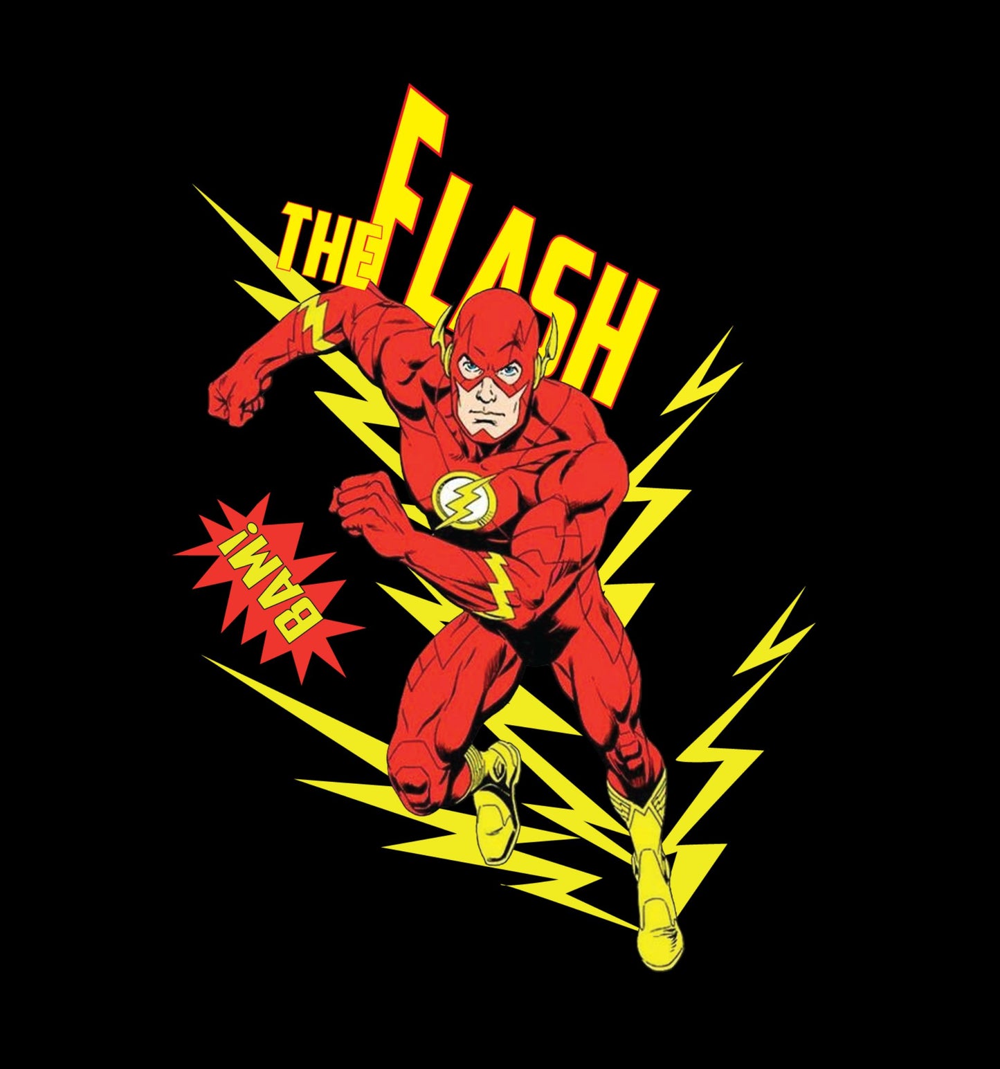 Dc - The Flash - Front Print Superhero Oversized T-Shirt In Black - Mon Zurich Fan-Art