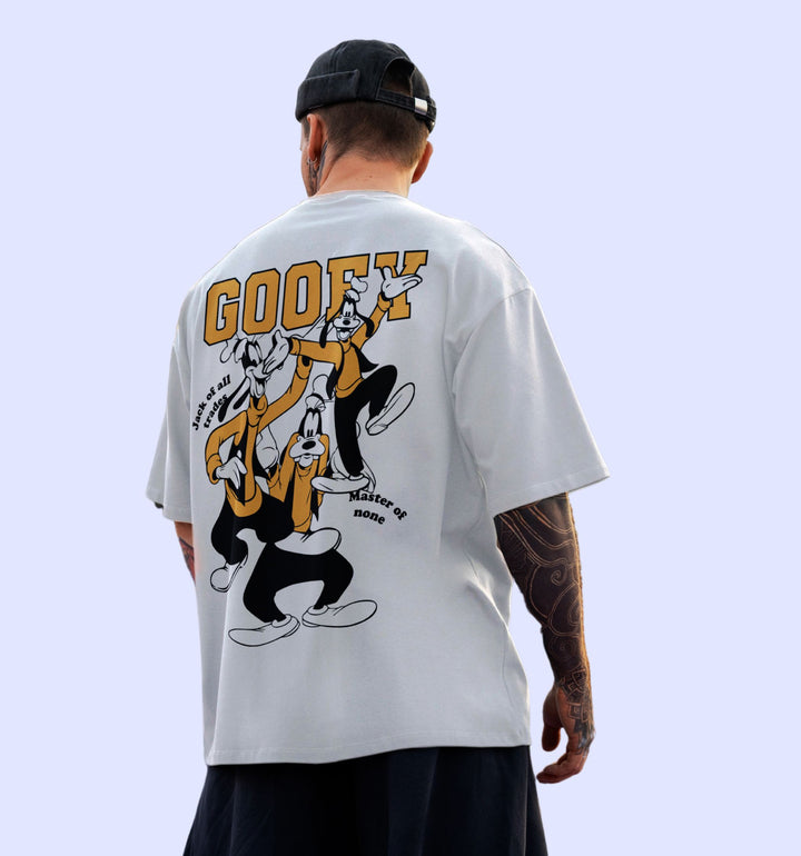 Goofy The Goof  Cartoons And Comics back print Oversized T-Shirt In White - Mon Zurich Fan Art Printed Collection