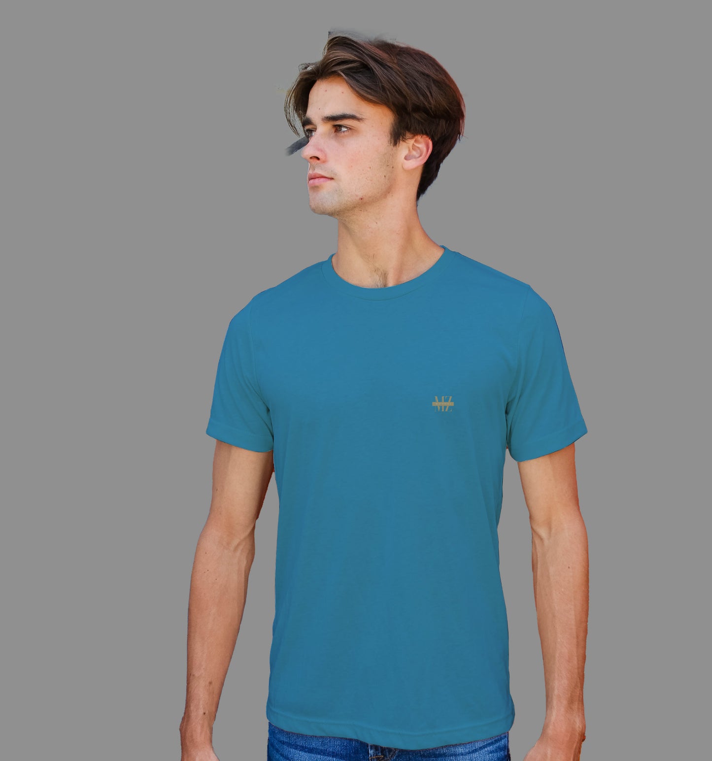 Steel Blue T-Shirt In Plain - Mon Zurich Originals
