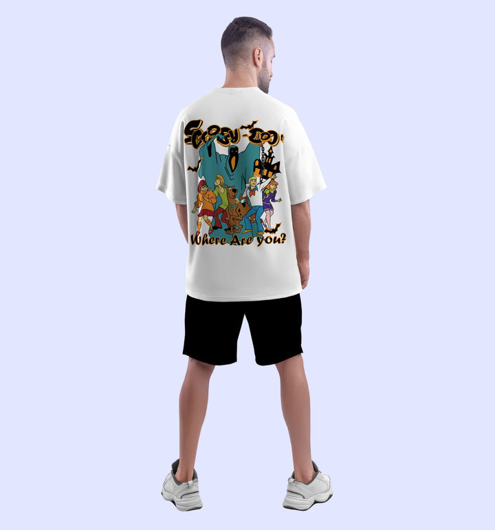 Scooby-Doo! - Where Are You? Cartoons And Comics Back print Oversized T-Shirt In White - Mon Zurich Fan Art Printed Collection