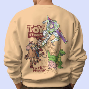 Toy Story - To The Rescue Cartoons And Comics Sweatshirt In Beige - Mon Zurich Fan Art Printed Collection