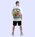 Aye, Aye Captain! - Spongebob Cartoons And Comics Back print Oversized T-Shirt In White - Mon Zurich Fan Art Printed Collection