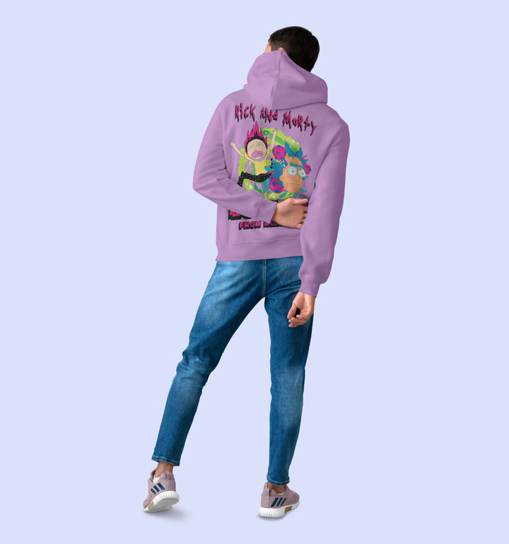 Rick And Morty - Escape From Reality Cartoons And Comics Hoodie In Lavender - Mon Zurich Fan Art Printed Collection