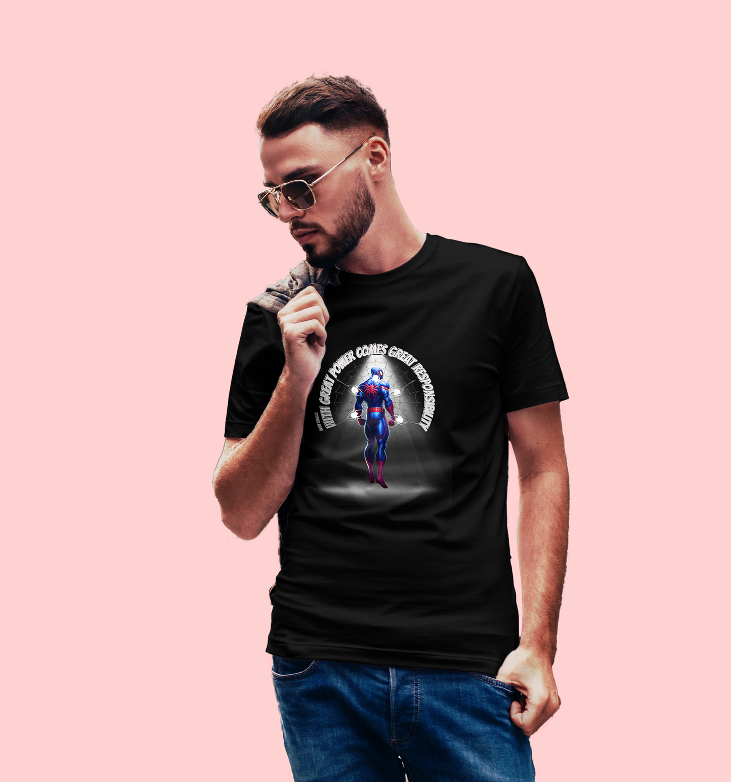 With Great Power Comes Great Responsibility T-Shirt In Dark - Mon Zurich Originals