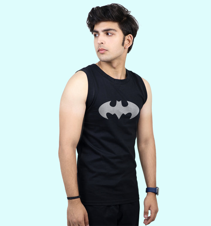 Dark Knight Rises - Batman Super Hero Back Print vest In Black - Mon Zurich Fan Art Printed Collection