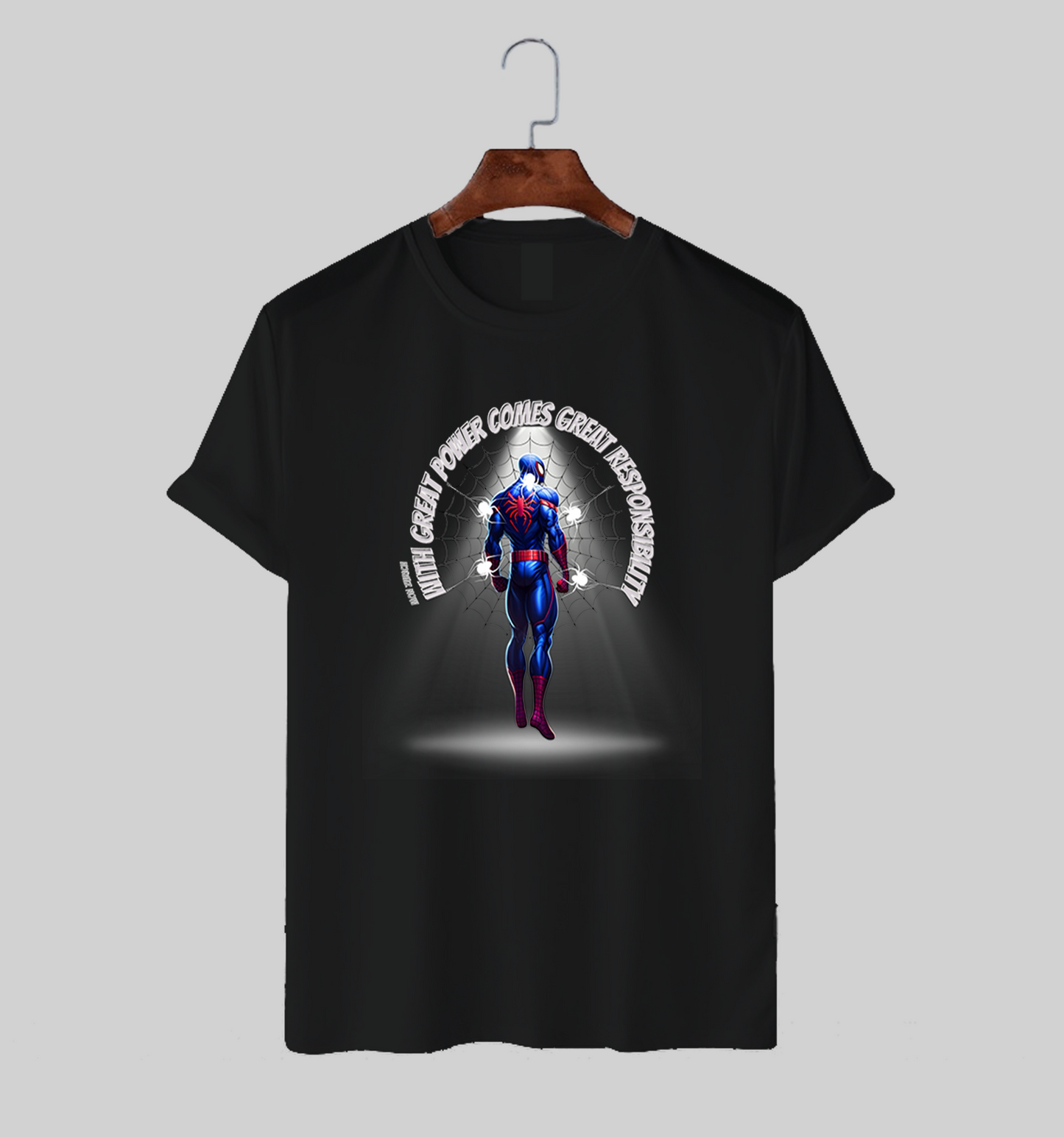 With Great Power Comes Great Responsibility T-Shirt In Dark - Mon Zurich Originals