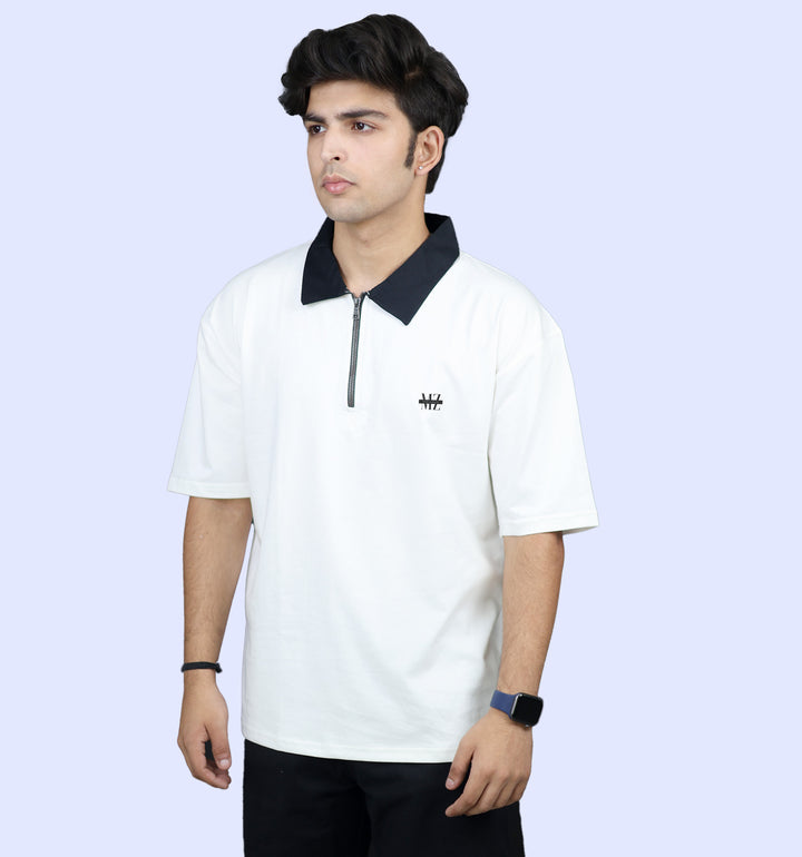 Creativity Quotes Back print Polo T-Shirt In White - Mon Zurich Fan Art Printed Collection