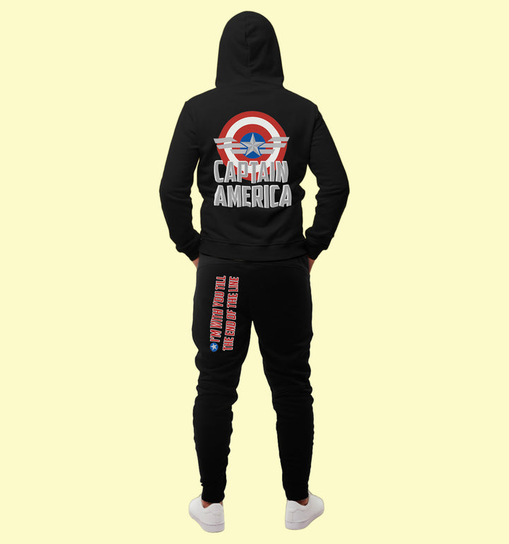 Captain America Marvel Co-Ord Sets In Black - Mon Zurich Originals