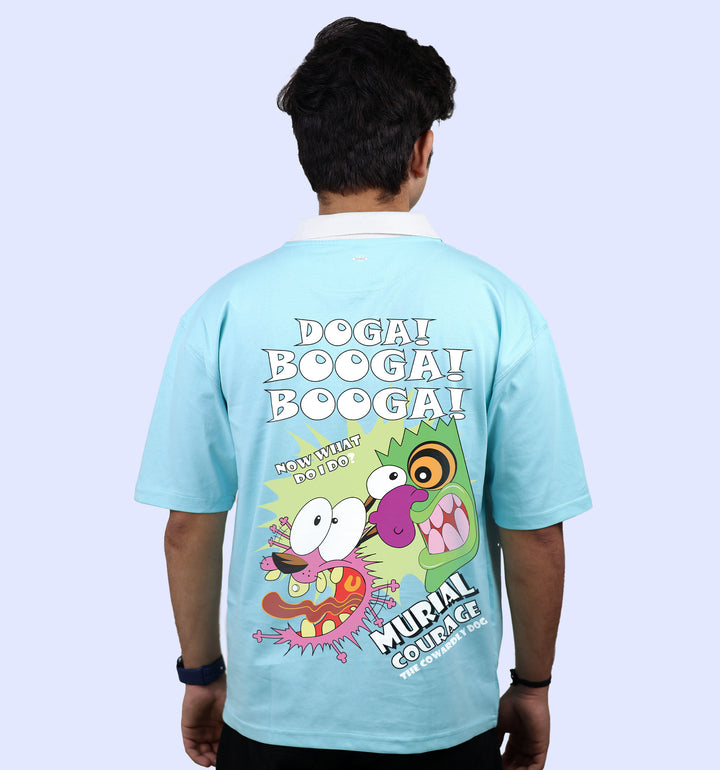 Courage The Cowardly Dog - Fan Art Print - Oversized Polo T-Shirt