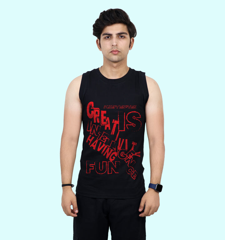 Creativity Quotes front print Vest In Black - Mon Zurich Fan Art Printed Collection