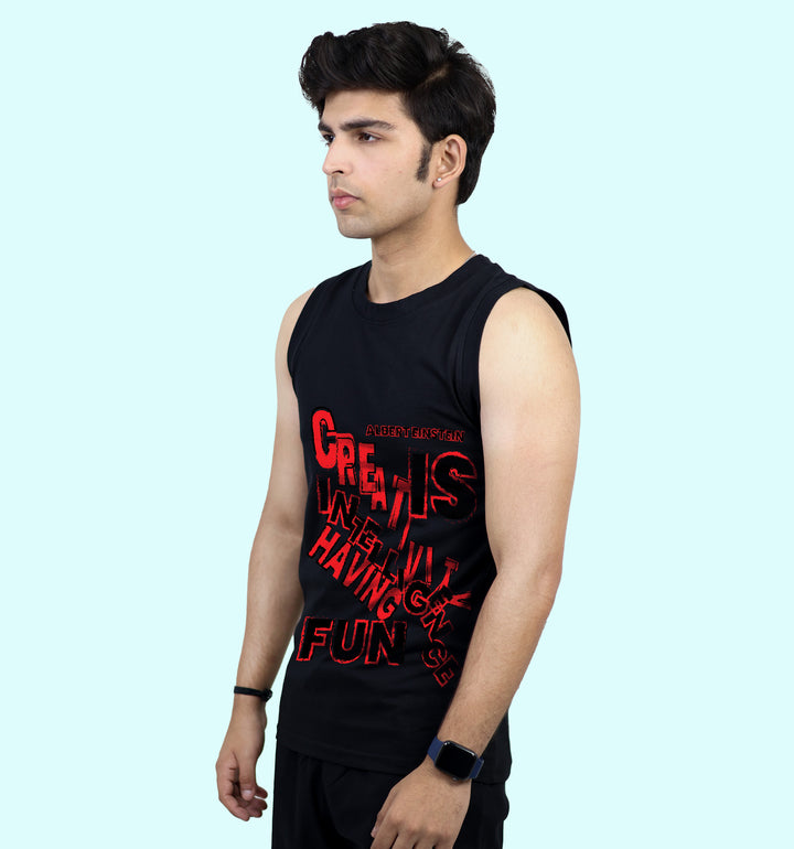 Creativity Quotes front print Vest In Black - Mon Zurich Fan Art Printed Collection