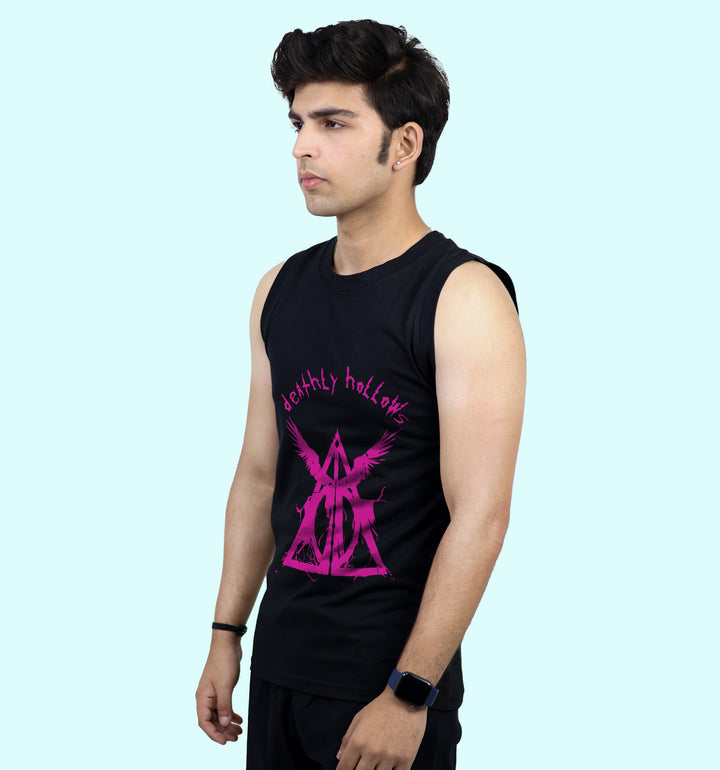 Deathly Hollows - Harry Potter Movies And Tv Shows Front print Vest In Black - Mon Zurich Fan Art Printed Collection