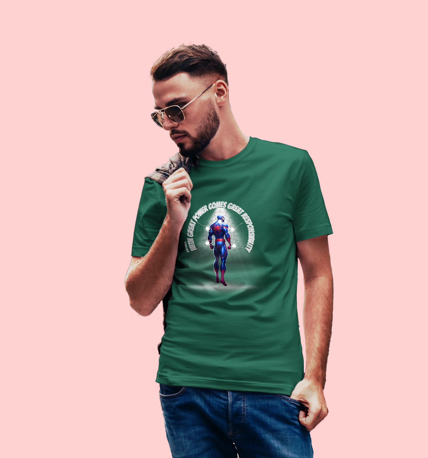 With Great Power Comes Great Responsibility T-Shirt In Dark - Mon Zurich Originals