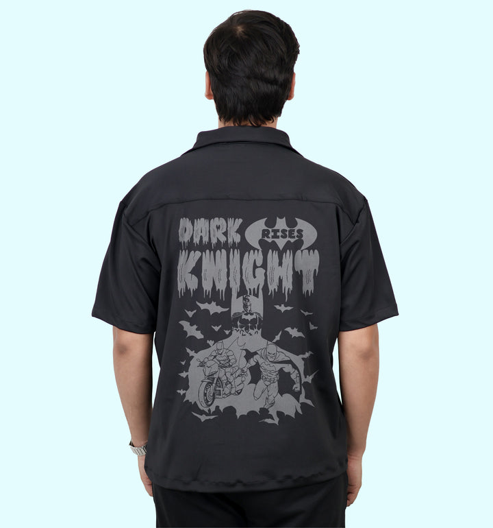 Dark Knight Rises - Batman Movies And Tv Shows Back print Casual Shirt In Black - Mon Zurich Fan Art Printed Collection