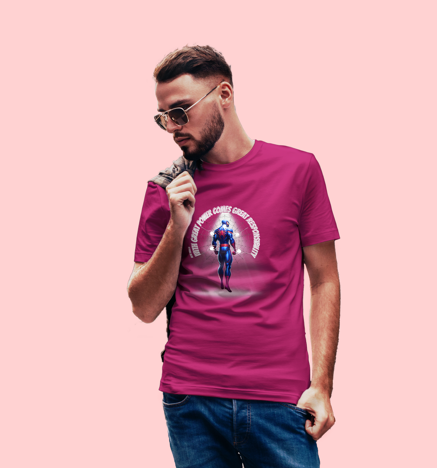 With Great Power Comes Great Responsibility T-Shirt In Dark - Mon Zurich Originals